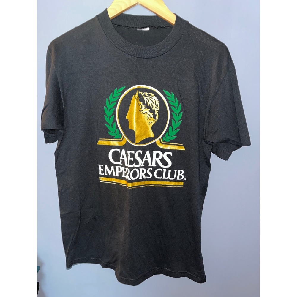 Vintage Caesars Emperors Club Black T Shirt Mens Large Graphic‎ Tee